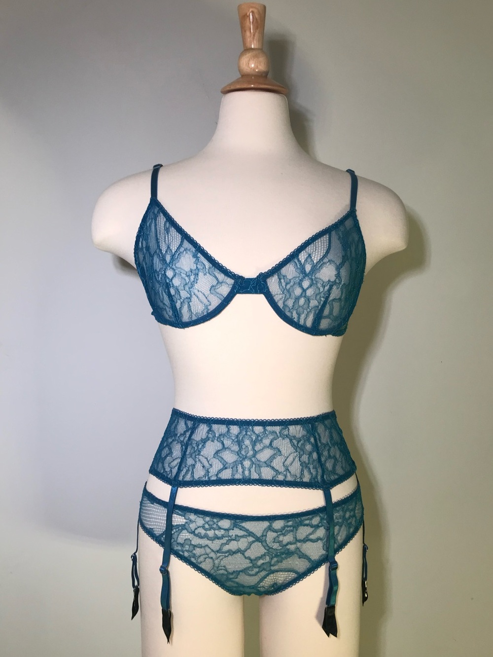 Kiki De Montparnasse Teal Ingenue Demi Bra Set
